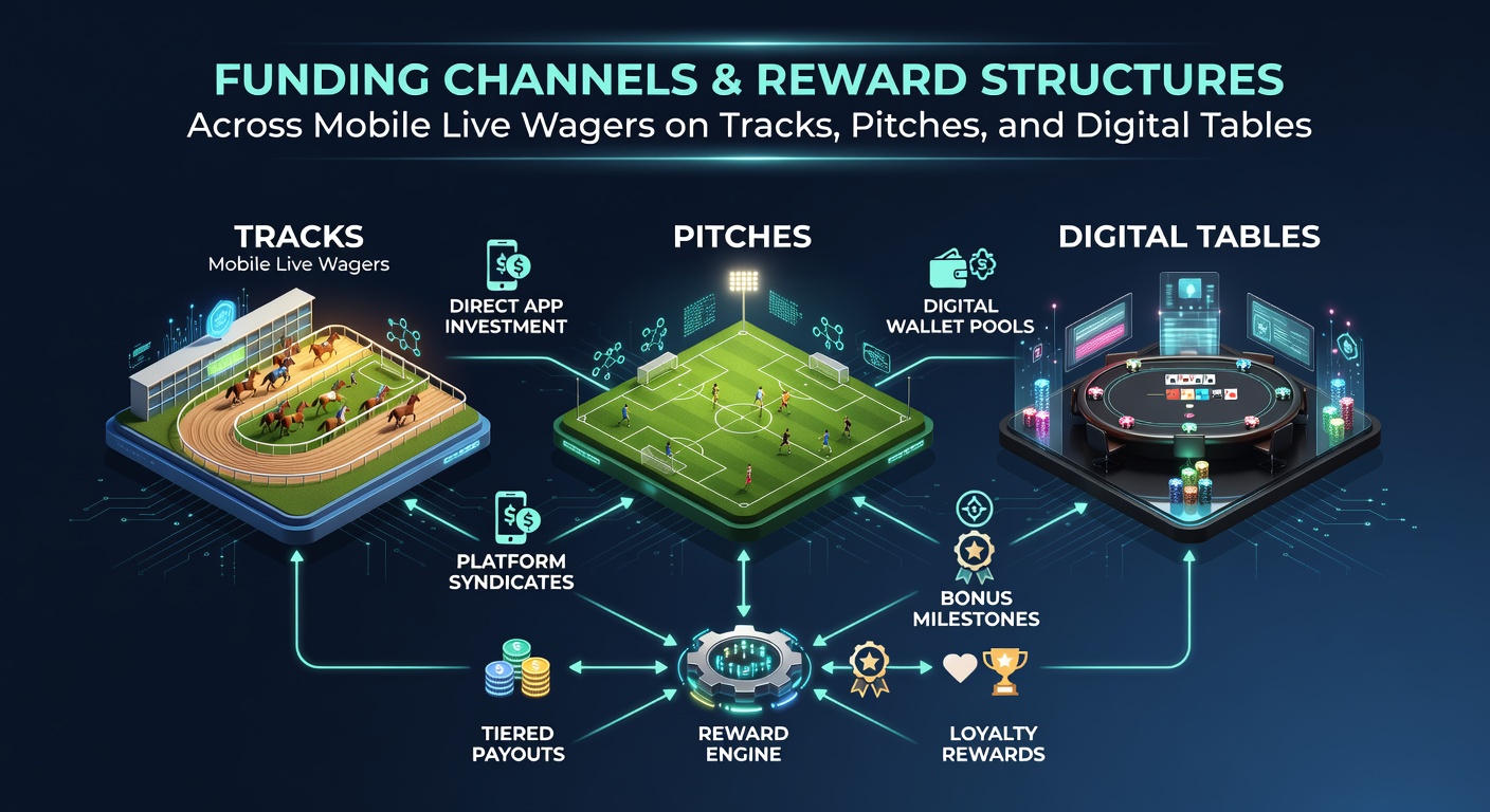 Mobile device displaying live betting interfaces for racing, soccer, and casino games with payment options highlighted