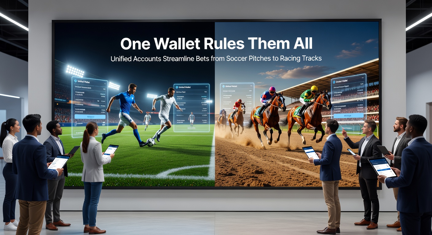 Bettor using a unified app to switch between soccer live betting, horse racing results, and casino table games on a smartphone during a race
