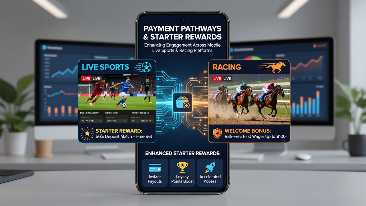 Live racing interface with payment confirmation and bonus display on smartphone