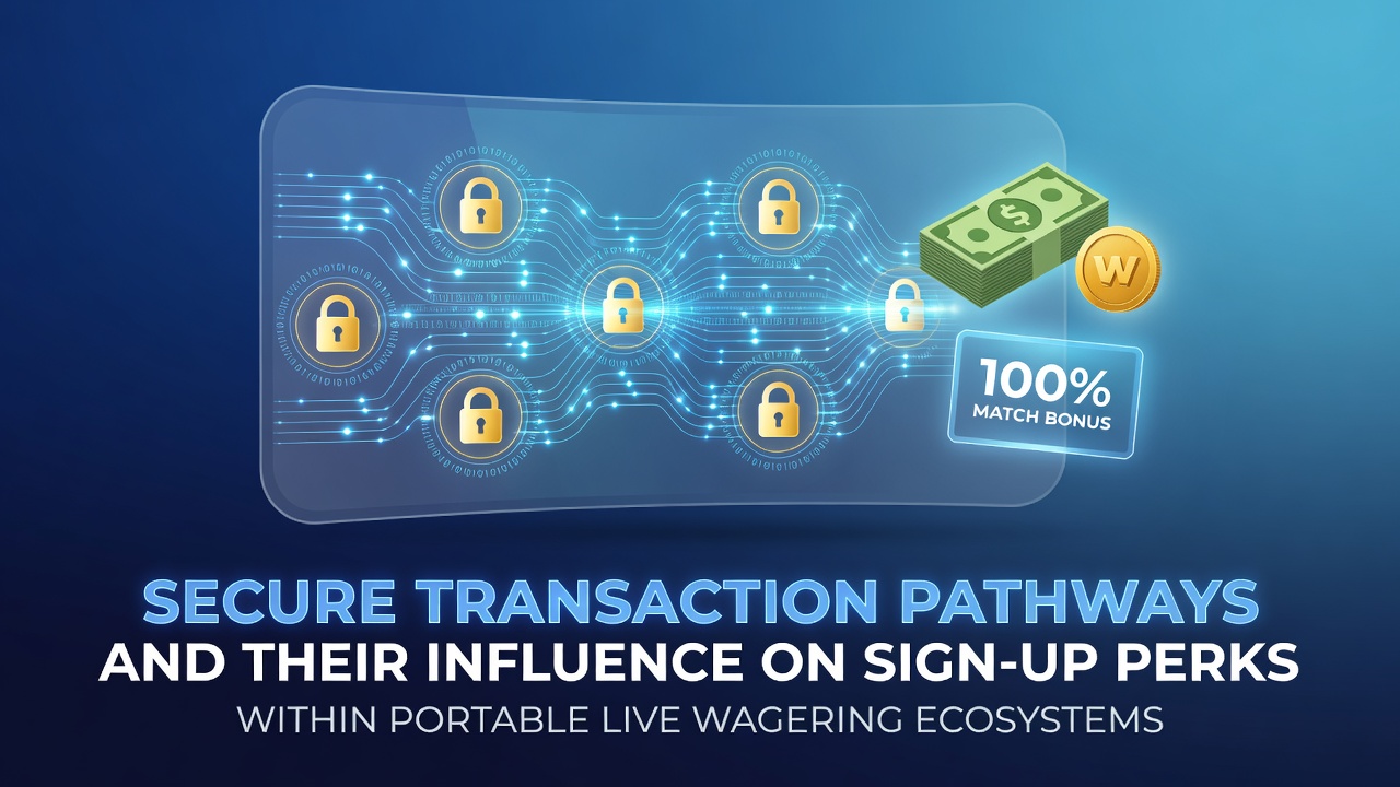 Secure transaction pathways in mobile live wagering platforms showing encrypted payment flows and bonus activation screens