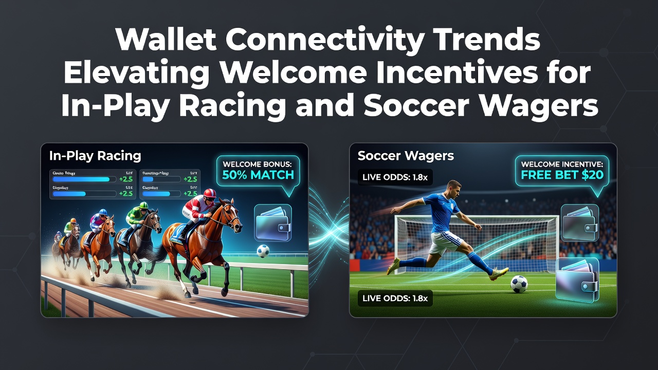 Digital wallet interface showing seamless connectivity options for sports betting accounts with soccer and racing markets highlighted