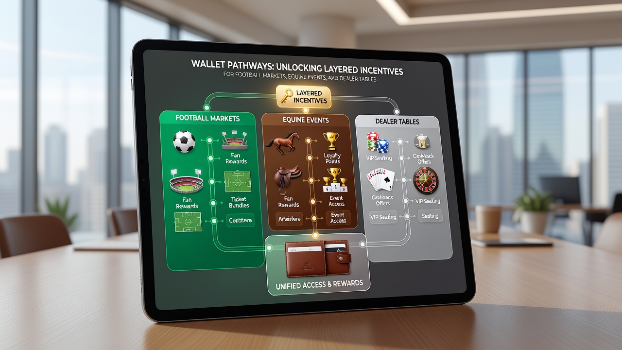 Mobile wallet dashboard displaying layered incentives for horse racing and live dealer games