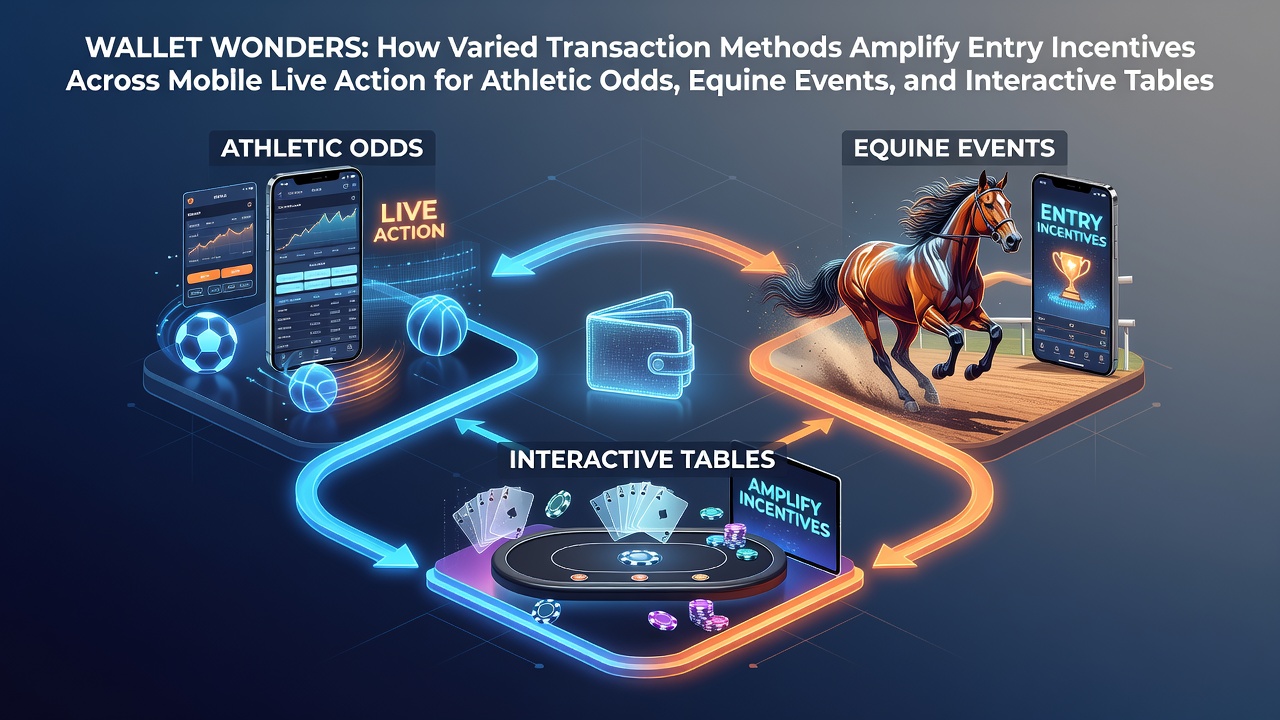 Mobile wallet interface displaying multiple transaction options that unlock entry incentives for live betting on sports, racing, and tables